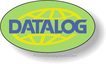 Stock Shape Fluorescent Green Roll Labels - Oval