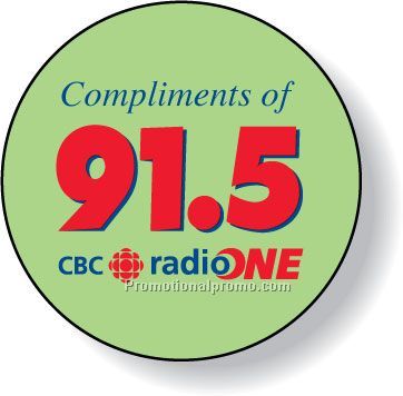 Stock Shape Fluorescent Green Roll Labels - Round