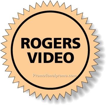 Stock Shape Fluorescent Orange Roll Labels - Seal with serrated edge