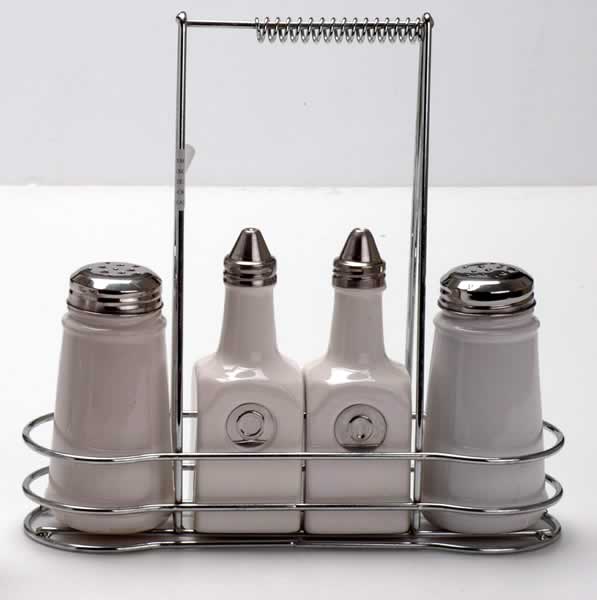 cruet set with metal stand
  
   
     
    