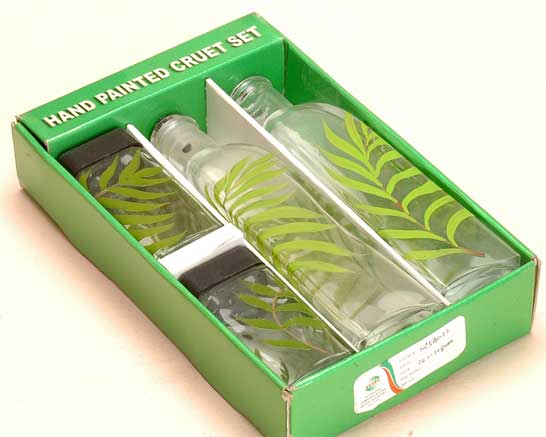 hand painted cruet set with display tray
  
   
     
    