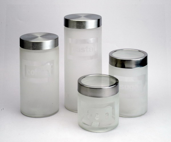 storage jar set with metal lid 
  
   
     
    