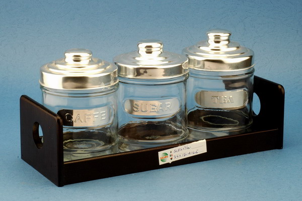 storage jar set with metal lid 
  
   
     
    