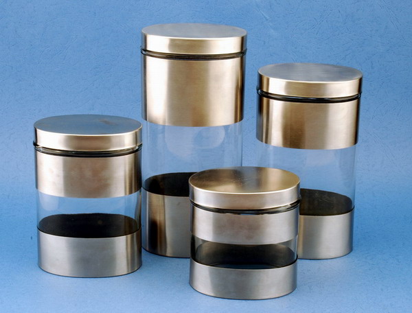 storage jar set with metal lid 
  
   
     
    