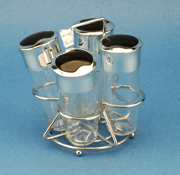 Cruet set with metal stand
  
   
     
    