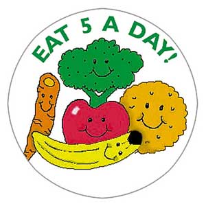 Eat Five A Day Sticker