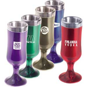 1 1/2 Oz. Acrylic/Stainless Steel "Tulip" Shot Glass