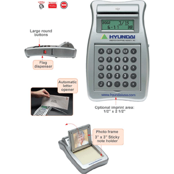 Calculator &Clock &Photo Frame&letter opener&sticky note compartment