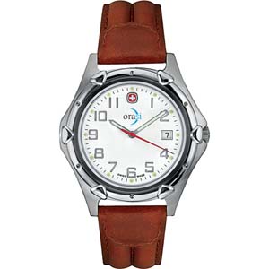 Wenger Mens Standard Issue XL Brown Strap Watch