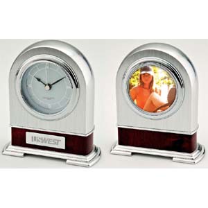 QUERCIA V Arched Alum & Wood Clock