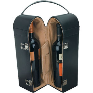 PORTELLI Leather 2-Bottle Wine Case