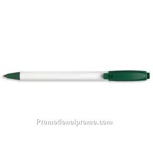 Paper Mate Sport Retractable White Barrel/Forest Green Trim, Black Ink Ball Pen