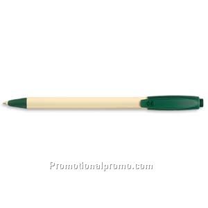 Paper Mate Sport Retractable Cream Barrel/Forest Green Trim, Black Ink Ball Pen