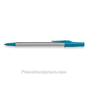 Paper Mate Write Bros Silver Barrel/Bright Blue Trim, Black Ink