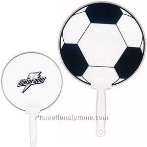 Soccer Sports Fan with Plastic Handle