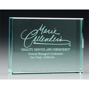 Jade Crystal Paperweight - Horizontal