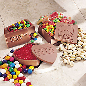 Chocolate square boxes w/custom lid - B fills