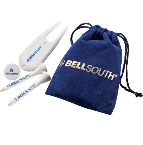 Golf gear in velour pouch