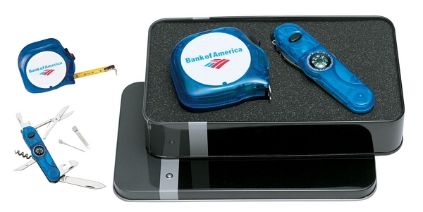 Tape Measure / Multi-Funtion Knife with Compass Giftset