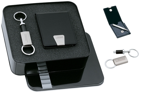 Seperating Keyring / Pen - Business Card Case Giftset