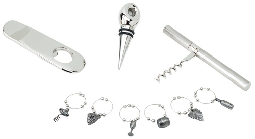 Wine set with glass markers