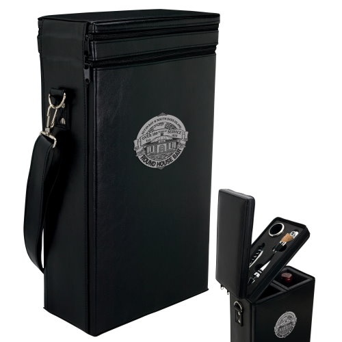 PU LEATHER 2 BTL WINE HOLDER SET