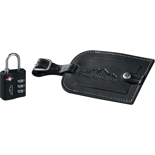 Travel Sentry Lock & Millennium Leather ID Tag