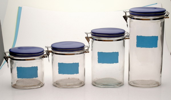 4pcs storage jar set with clip & ceramic lid
  
   
     
    