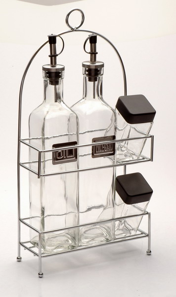 cruet set with metal stand
  
   
     
    