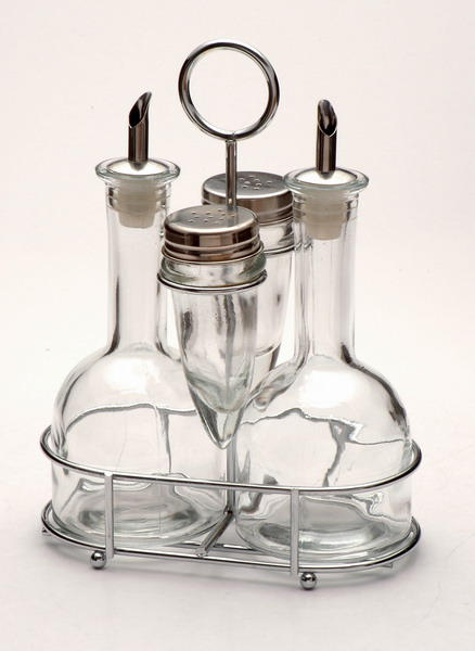 cruet set with metal stand
  
   
     
    