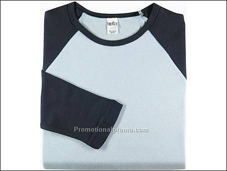 Bella T-sh Raglan 3/4 Sleeve, Baby blue/Navy