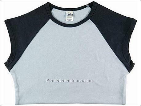 Bella T-sh Raglan Cap Sleeve, Baby Blue/Navy