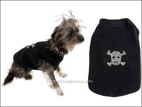 Dog tank top skully strass black