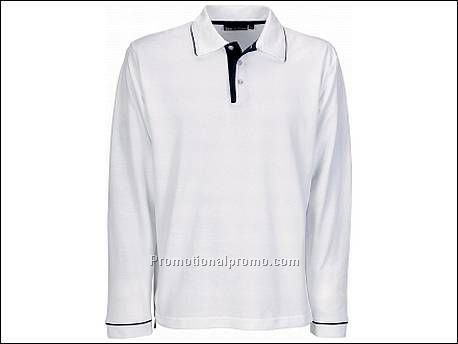 Fashion polo met lange mouwen. Kraag ...