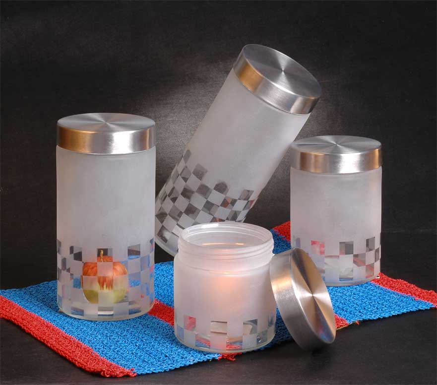 glass storage container set with metal lid
  
   
     
    