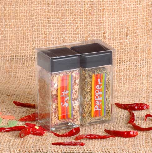 salt and pepper set with decal in PVC box
  
   
     
    