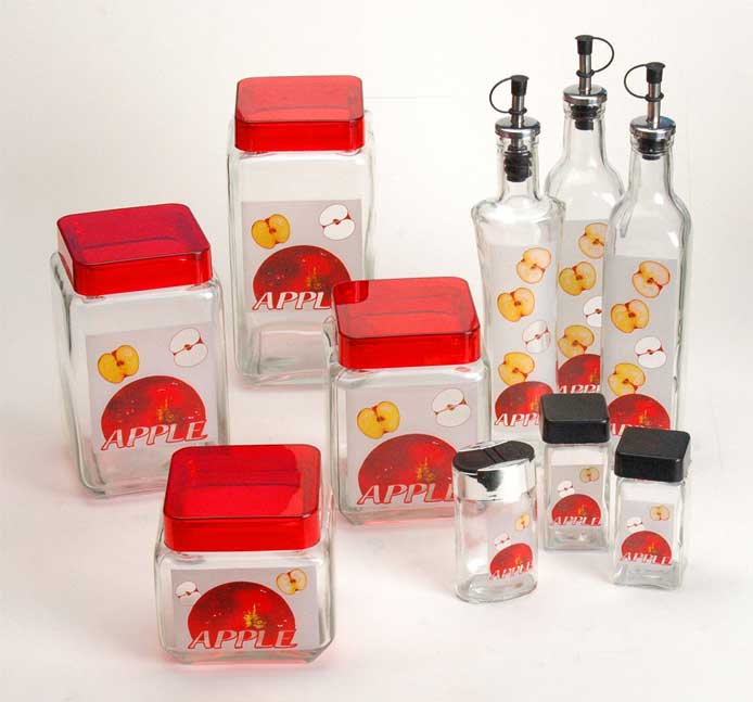 storage container set & cruet set with decals
  
   
     
    