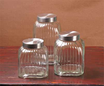 glass storage jar set with metal lid
  
   
     
    