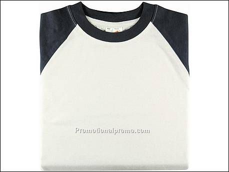 Hanes T-shirt Baseball-T S/S, White/Navy