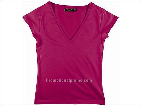 Hanes T-shirt V-neck BeauTy, Fuchsia