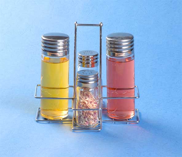 cruet set with metal stand
  
   
     
    