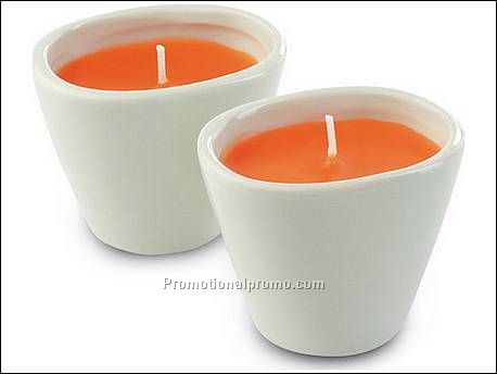 Kaarsenset in keramische houder