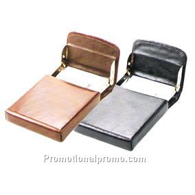 Leather & metal business card holder