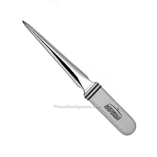 Letter Opener - Chrome Two Tone Metal, 6.69" x 2"
