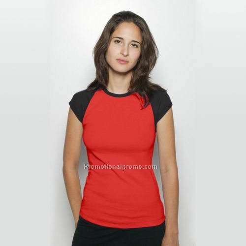 T-Shirt - American Apparel Baby Rib Contrast Raglan