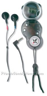 Twist swivel radio stopwatch