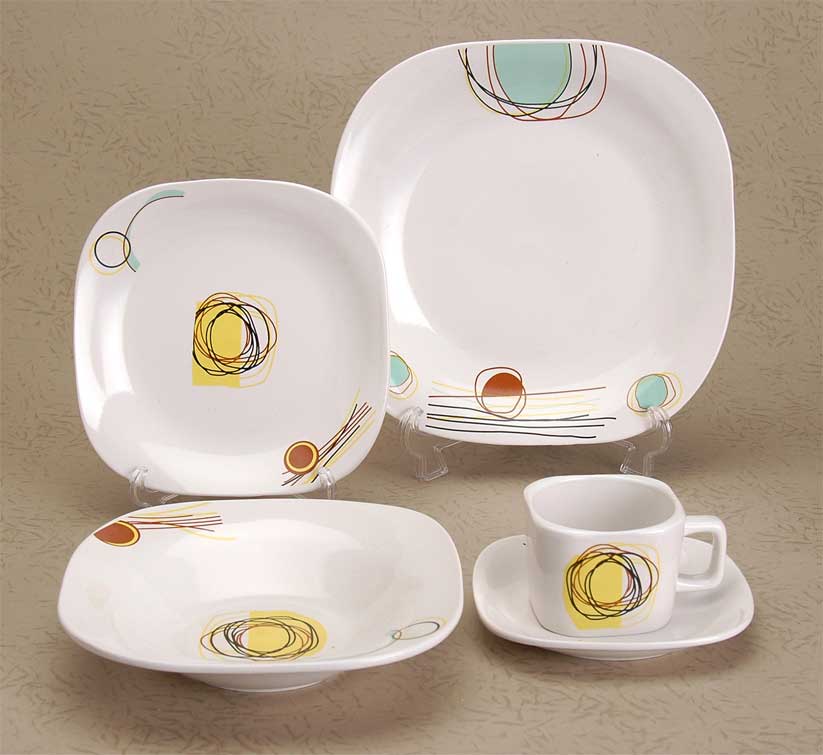 dinner set with decal
  
   
     
    