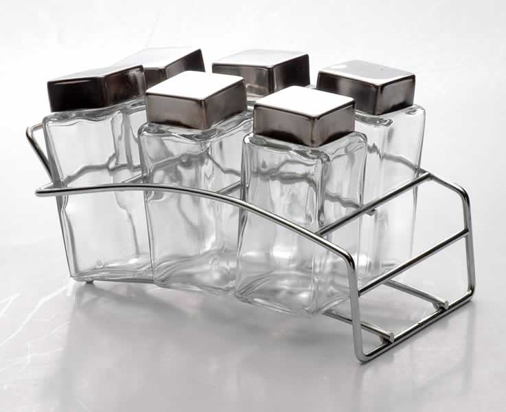 salt and pepper set with metal stand
  
   
     
    