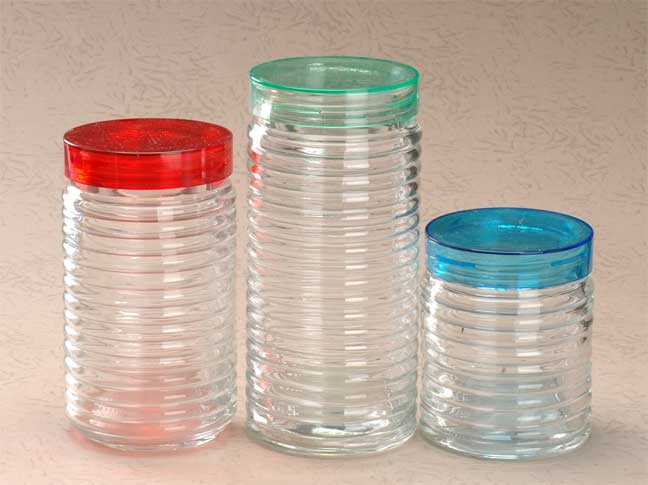 Storage jar with plastic lid 
  
   
     
    