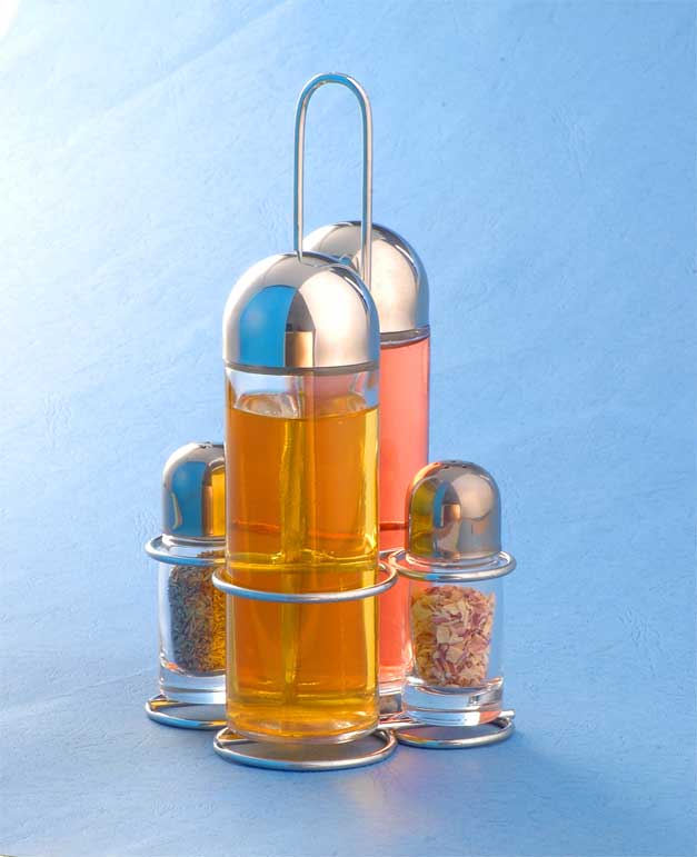 cruet set with metal stand
  
   
     
    